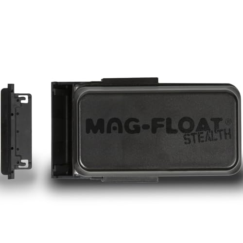 Mag-Float Large + Plus Black Stealth Glass Magnet Aquarium Scraper Cleaner with Blade - Floating Magfloat Magnetic Leaning Tool - size: Large+ Plus