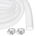 MECCANIXITY 3ft Clear Silicone Rubber Tubing 5/8" ID Plastic Tube Flexible Air Hose for Brewing, Wine Making, Pump Siphon, 16mm x 20mm, with 2pcs Clamps - size: 16mm x 20mm