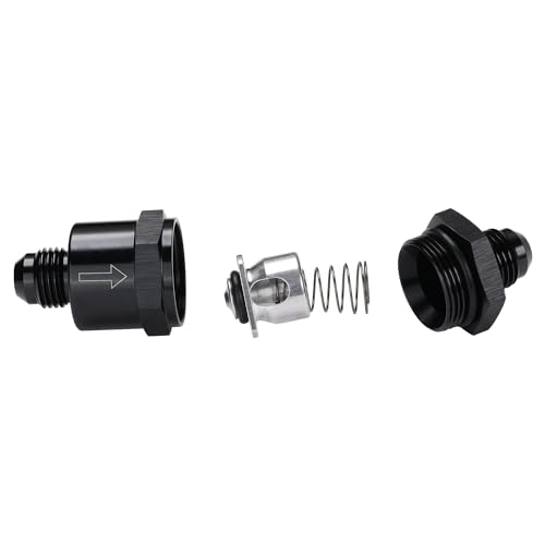 6AN Non Return One Way Inline Check Valve Fitting Aluminum Black - size: 6AN