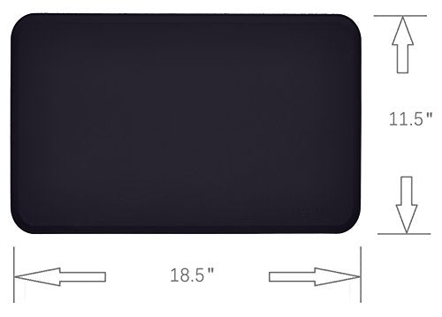 Amazon Basics Waterproof Anti-Slip Silicone Cat & Dog Food Mat, Pet Mats with Raised Edges for Food and Water Bowl to Protect Floors, 18.5 x 11.5 Inches, Black, Solid - Pack of 2 - color: Black, style: 18.5" x 11" (2-Pack)