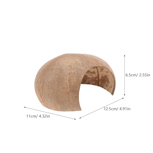 GALPADA 2pcs Coconut Shell Fish Hideout Aquarium Decoration Reptile Cave Ornament Large Size for Breeding Hiding Habitat Suitable for Shrimp Turtle Hermit Crab