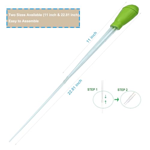 25.2 Inch Aquarium Algae Scraper/Remover for Glass Fish Tanks, Stainless Steel Cleaner Tool Kit/Cleaning Accessories with 10 Replaceable Blades + Coral Feeder + Double-Sided Sponge Brush