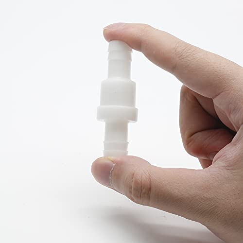 Check Valve 1/2" Plastic Barb Hose One Way Inline Check Valve Non Return Ozone Resistance PVDF for Fuel Gas Oil Water Air, Pack of 2 - size: 1/2 Inch