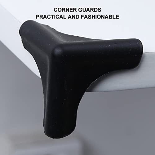 4pcs Edge Corner Protectors Guards, Silicone Smooth Soft Protective Cushions for Furniture Wood Glass Steel Ceramics Surface, Black, (Length: 1.8"/4.5cm) - color: Black, size: small: Length: 1.8"/4.5cm