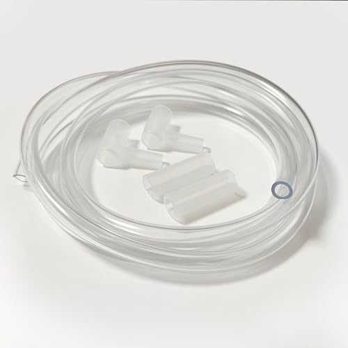 PVC Clear Vinyl Tubing,1/4"ID X 3/8"OD, With 2 Silicone Extension Joints, 2 Bend Joints(10 feet)