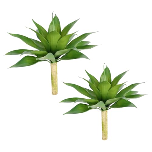 COTSEN 2 Pcs Large Size Artificial Agave Succulent Plant 17 inch Faux Stems Fake Plant for Family Indoor Outdoor Decor