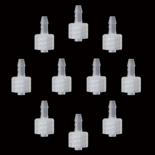 10PCS Female Threaded Luer Hose Adapter 1/8 Inch Barbed Joint Polypropylene Pipe Connector Suitable for Analytical Instruments and Aquarium Equipment