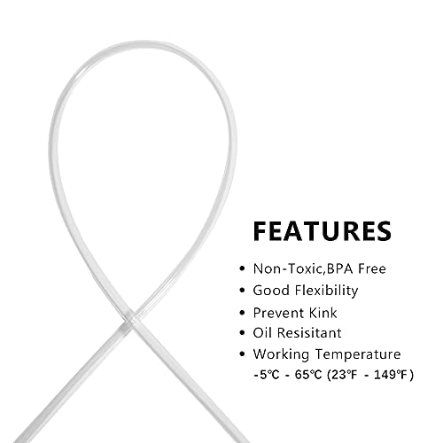 QuQuyi PVC Vinyl Tubing 3mm ID X 5mm OD, Flexible Plastic Hose Clear Oil Resistant Industrial Tubing, 49.2FT - size: 3x5mm, style: 49.2 Feet
