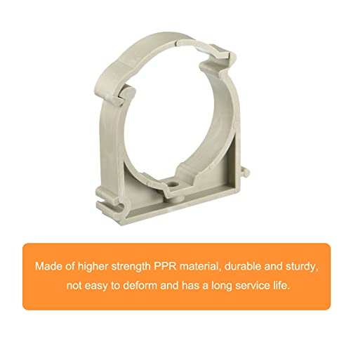 uxcell 50mm Dia Pipe Clamps Clips, PPR Water Hose Fittings Tube Holder with Lock for Water Supply Gray 8 Pcs - color: Gray, size: 50mm