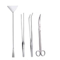 Stainless Steel Aquarium Plant Tweezers Set 4PCS Aquatic Tools Scissors and Spatula for Aquascaping for Fish Tank Maintenance and Plant Arrangement