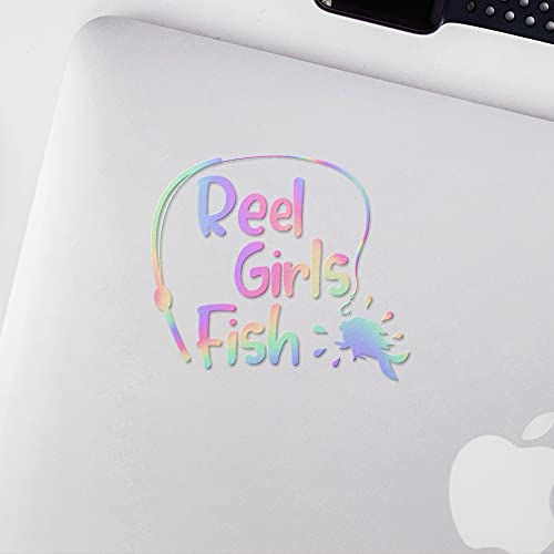 Decal Stickers of Girls Fish (Hologram) (Set of 2) Premium Waterproof Vinyl Decal Stickers for Laptop Phone Accessory Helmet Car Window Mug Tuber Cup Door Wall - Bicver1D44381How19Y24 - color: Hologram, size: 4.4'' x 3.8''