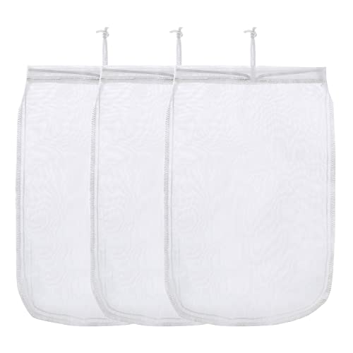 ALEGI Aquarium Filter Media Bag Extra Fine,Reusable 180 Micron Drawstring Mesh Filter Bags for Activated Carbon (12"*8" (3 Pack)) - size: 12"*8" (3 pack)