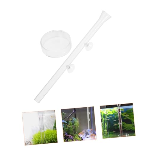 Toyvian Shrimp Feeder Tube with Feeding Dish Aquarium Glass Fish Feeder Tool 30cm Accessory for Shrimp