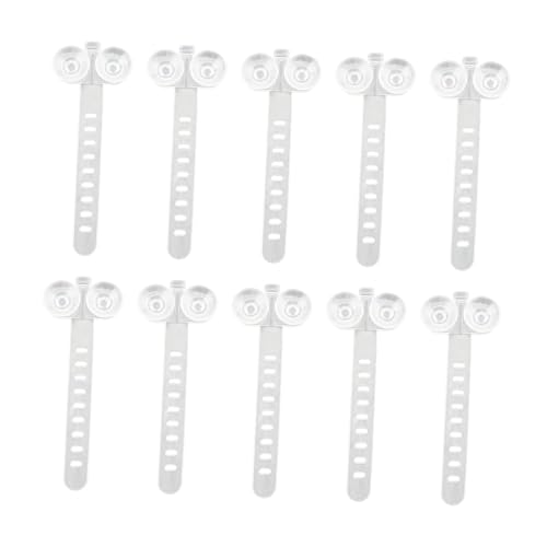 10 Pieces Aquarium Cable Ties Suction Cup Accessories Airline Tubing Holder Binding Tools Made from TRP Material Suitable for Nests Water Hose, White - color: White
