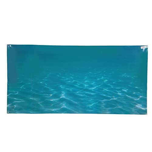 Fish Tank Background Sticker, Aquarium Background Poster with 3D Sea Pattern, Self Adhesive PVC Decorative Wallpaper for Freshwater and Saltwater Tanks (61 * 30CM) - size: 61*30cm