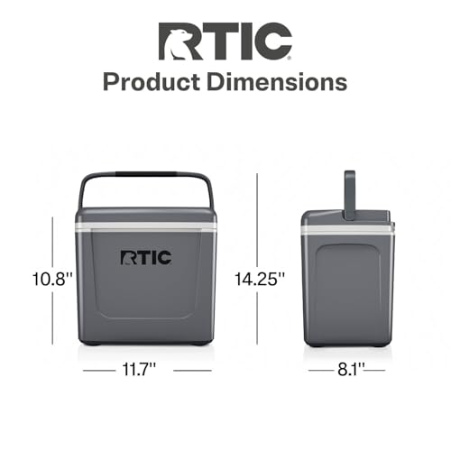 RTIC 8 QT Road Trip Personal Cooler, Small, Compact, Insulated, Portable Ice Chest Box for Food, Drink, Beverage, Beach, Camping, Picnic, Fishing, Boat, 12-Can Capacity - color: Dark Grey & Cool Grey