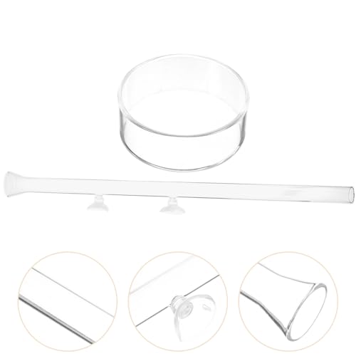 Yardwe Shrimp Feeder Tube and Feeding Dish for Aquarium Fish Tank, Glass 40cm, Aquarium Feeder Tool for Shrimp and Fish Feeding Supplies