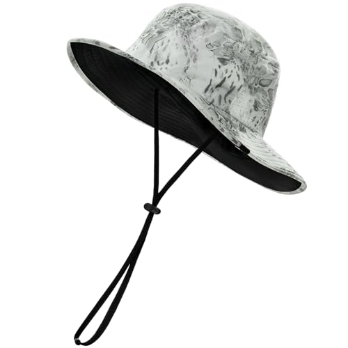 KastKing Sol Armis UPF 50 Boonie Hat - Sun Protection Hat, Fishing Hat, Beach & Hiking Hat, Paddling - color: R: Prym1 Glacier Fade, size: Laser-vented Design