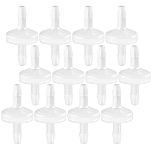 12 Packs Check Valve 5/32” (4 MM) One-Way PVDF Plastic Hose Barb for Liquid Air - size: 5/32 Inch, style: 12 Pcs