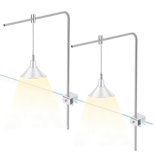 Aquarium Light Riser, 2PCS Aquarium Light Hanging Kit, Adjustable Height Stainless Steel Aquarium Light Stand Holder Bracket for Freshwater & Saltwater Aquariums, 15.74×9.84in (Without Crystal Clip) - style: Without crystal clip