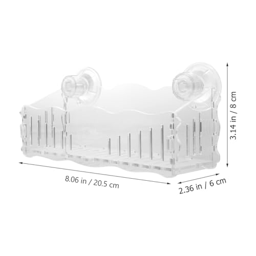 POPETPOP Aquarium Planting Cup 8.07X3.14X2.36In Clear Acrylic Fish Tank Plant Holder with Suction Cup for Aquatic Plant Growth Fish Shelter and Tank D Cor