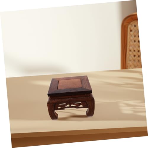 Zerodeko Square Wooden Pedestal Stand Sturdy Vase Base for Indoor Plants Fish Tanks and Decorative Displays Multipurpose Showcase Holder Smooth Finish and Detailed Carvings