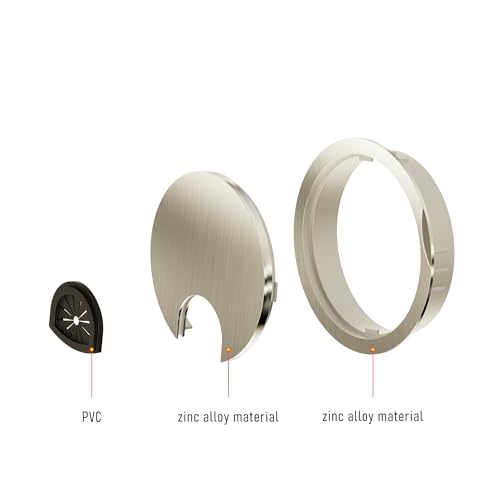 Desk Grommet 2-3/8 Inch 60mm, Zinc Alloy Computer Desk Wire Hole Cover, Office Desktop Cord Cable Hole Metal Ring, Brushed Silver - size: 2-3/8" Brushed Silver