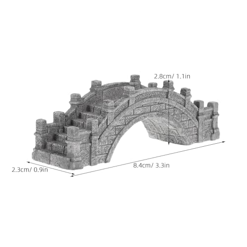 4pcs Mini Arch Bridge Figurines Garden Bridge Statue for Fairy Garden and Fish Tank Decor Gray Stone Micro Landscape Accessories