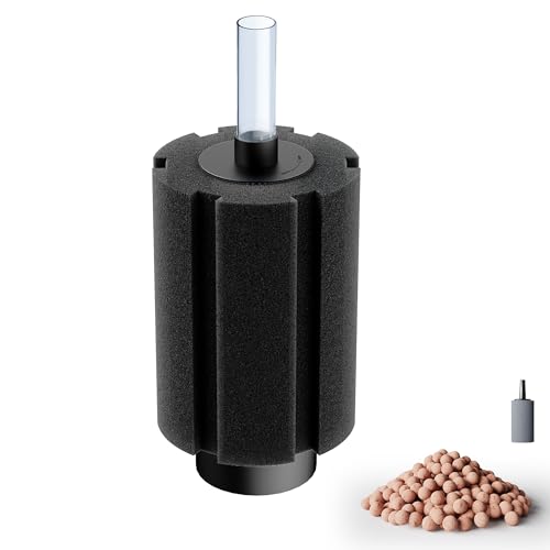 Aquarium 80-150 Gallon Sponge Filter with Air Stone and Ceramic Media Quiet Fish Tank Filters fit Breeding Fry Betta Shrimp Fish Tank - color: 1 pack, size: L(80-150 gallon)