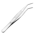 uxcell 6.3-Inch Stainless Steel Tweezers with Curved Pointed Serrated Tip