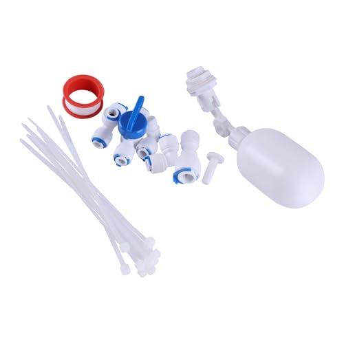 1/4 inch Tube Float Valve Kit,Plastic Float Valve,Ball Float Switch to Auto-Fill Water Stock Tank for Bucket, Water Reservoir,Fish Aquarium,Aquariums