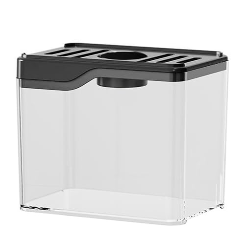 Small Fish Tank,Aquarium Breeding Box-Plastic Breeder Box for Fish Tank,Aquarium Starter Kit with LED Lighting for Baby Shrimp,Betta,Clownfish,Guppy,Lid Included(0.5 Gallons) - color: Black, size: H