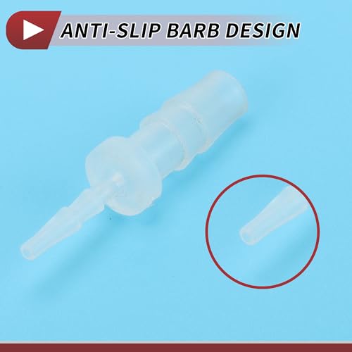 5 Pcs Aquarium Plastic Hose Barb Fitting 1/16" to 3/16" Hose ID Connectors Clear Plastic - size: 1/16"-3/16"
