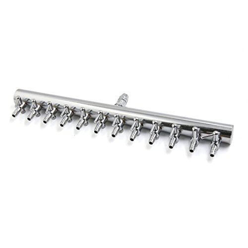 uxcell Stainless Steel 12 Ways Air Flow Splitter Lever Control Valve for Aquarium