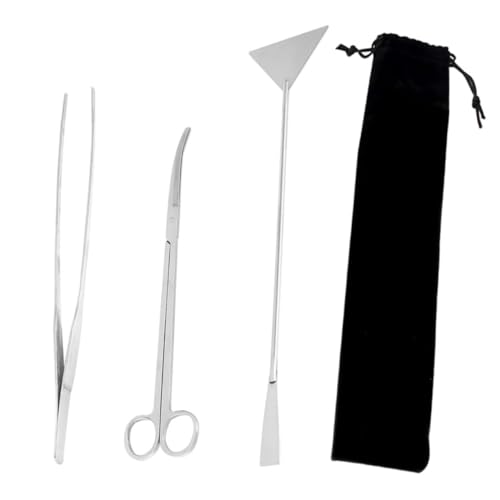 HANABASS 1set Aquarium Cleaning Tool Kit Stainless Steel Aquascaping Tools for Fish Tank Maintenance Set Storage Bag for Aquatic Plants and Gravel Care