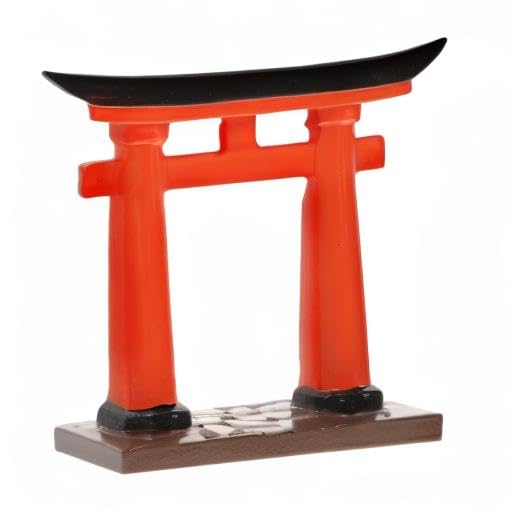 HANABASS Japanese Torii Gate Miniature Shrine Fairy Garden Decor Zen Garden Japan Torii Gate Bridge Landscape Ornament for Aquarium Fish Tank Decor
