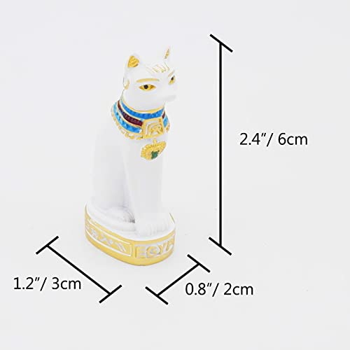 Egyptian Cat Bastet Statue Terrarium Ancient Egypt Reptile Tank Terrarium Decorations Sculpture Figurine Tanks Décor Ornament Aquarium White - color: Bastet White