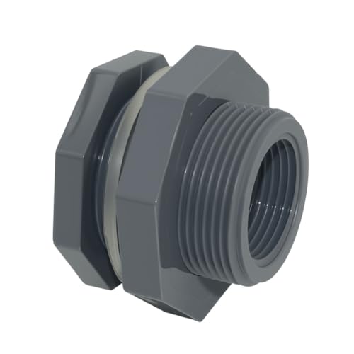 PVC DN25 Pipe Fitting Reducer, Bulkhead Fitting Water Tank Connector Plumbing NPT for Rain Barrels, Aquariums, Tubs, Pools,10pcs