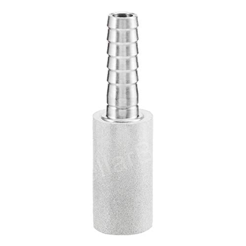 0.5 Micron Diffusion Stone 1/4" Barb Stainless Steel Aeration Stone Carbonater Stone with 3.3 Ft Silicon Hose Tubing 1 Pcs Beer Clamp for Homebrew Wine Beer - size: Micron Diffusion Stone-Hose Tubing-Clamp