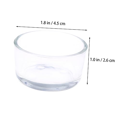 Totority Clear Glass Reptile Feeder Bowl Durable Round Dish for Fish and Reptile Food Smooth Design for Tank Aesthetics Feeding for Lizards and Shrimp