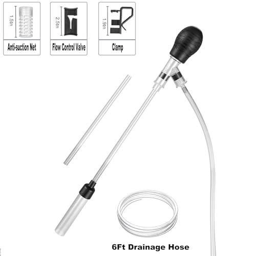 Aquarium Gravel Cleaner 6Ft Hose Silicone Airbag Fish Tank Water Changer Gravel Vacuum Adjustable Length ABS(for 5~20Gal Tank)