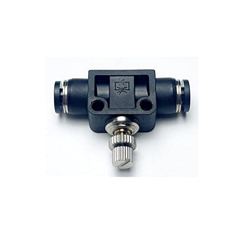Pneumatic SCF Series 1/8 Inch Tube OD Air Flow Control Valve,Union Pneumatic Speed Control Flow Controller SCF-1/8(Pack of 2) - color: Black, size: 1/8" OD