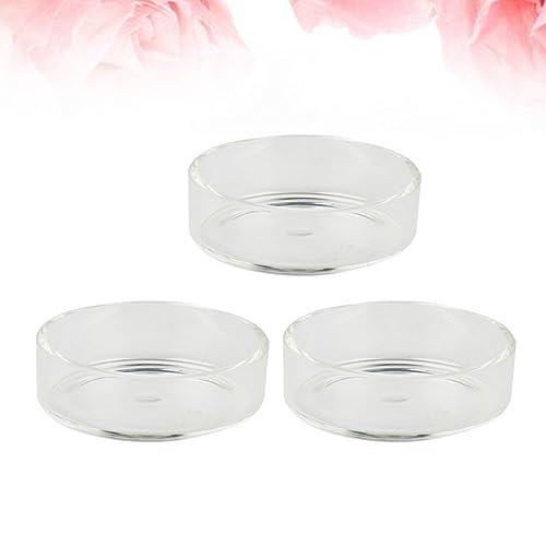 3pcs Round Shrimp Food Glass Bowl Crystal Shrimp Feeding Bowl for Aquarium Feed Dish Feeder for Supplies - size: Size 1