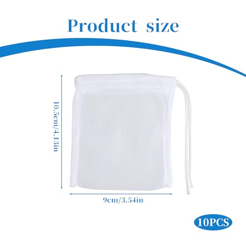 QfwdfcTrenz 10PCS Aquarium Filter Media Bags for Activated Carbon, 4" X 3.5" Mesh Filter Bags for Aquarium, Carbon Filters Bag for Aquariums, High Flow Aquariums Mesh Media Filters Bag