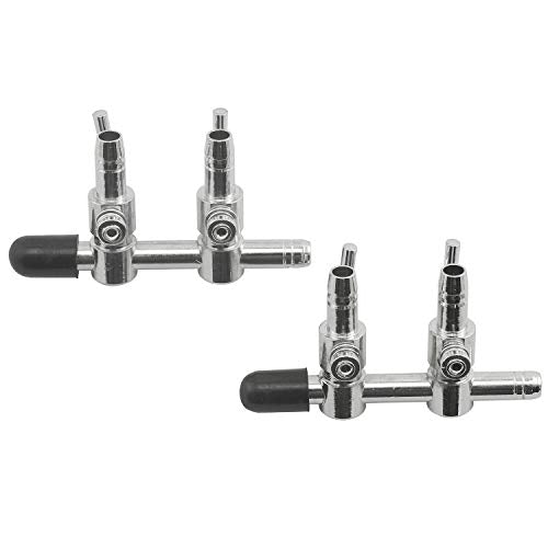DGZZI Air Distributor Splitte 2PCS 2-Way Stainless Steel Air Flow Splitter Pump Lever Control Valve forAquarium Fish Tank