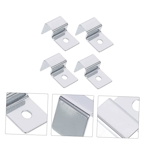 BESPORTBLE 20pcs Stainless Steel Fish Tank Lid Holders Aquarium Glass Cover Racks Easy Installation for Open Tanks Accessories - color: Silverx5pcs, size: 2.3X1.5X0.1CMx5pcs