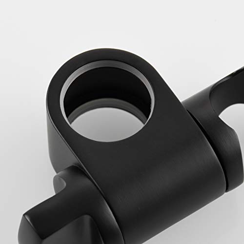 Tecmolog Hand Held Shower Head Holder Stainless Steel Height/Angle Adjustable 25 mm Shower Slide Bar Bracket Holder Black, ST35B - color: Black
