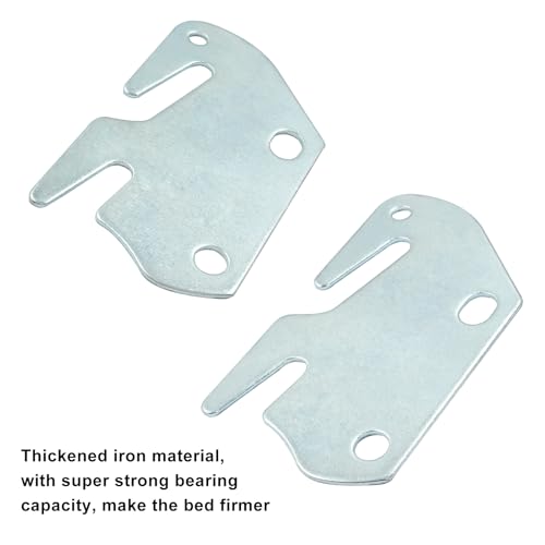 Hordion 4Pcs Wood Bed Rail Hook Plates, Wood Bed Plates with Screws for Bed Frame Bracket Headboard Footboard Replacement