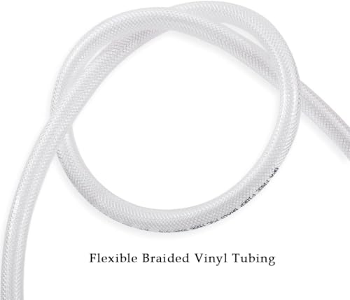 DAVCO 1" ID × 5 ft Heavy Duty Braided Clear Plastic Vinyl Tubing, Flexible High Pressure Reinforced PVC Vinyl Tube Hose, Non-toxic, BPA Free - size: 1"ID, style: 5 Feet