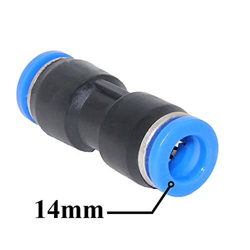 Beduan Push to Connect Fitting, 14mm Tube OD Pneumatic Quick Adapter Tubing Air Hose Line Pipe Fitting 10Pcs For 9/16" Tube OD - size: 14mm (10Pcs)